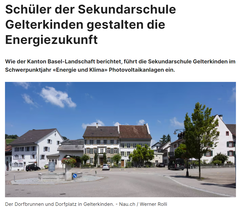 Schüler der Sekundarschule Gelterkinden gestalten die Energiezukunft